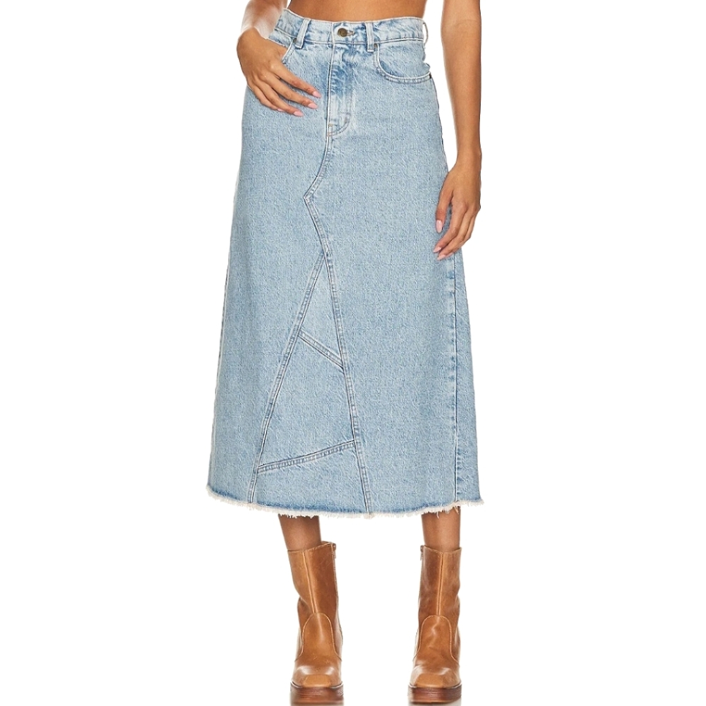 Spell + the Gypsy Eve Denim Skirt in Sun Washed Blue- Small - Picture 1 of 10